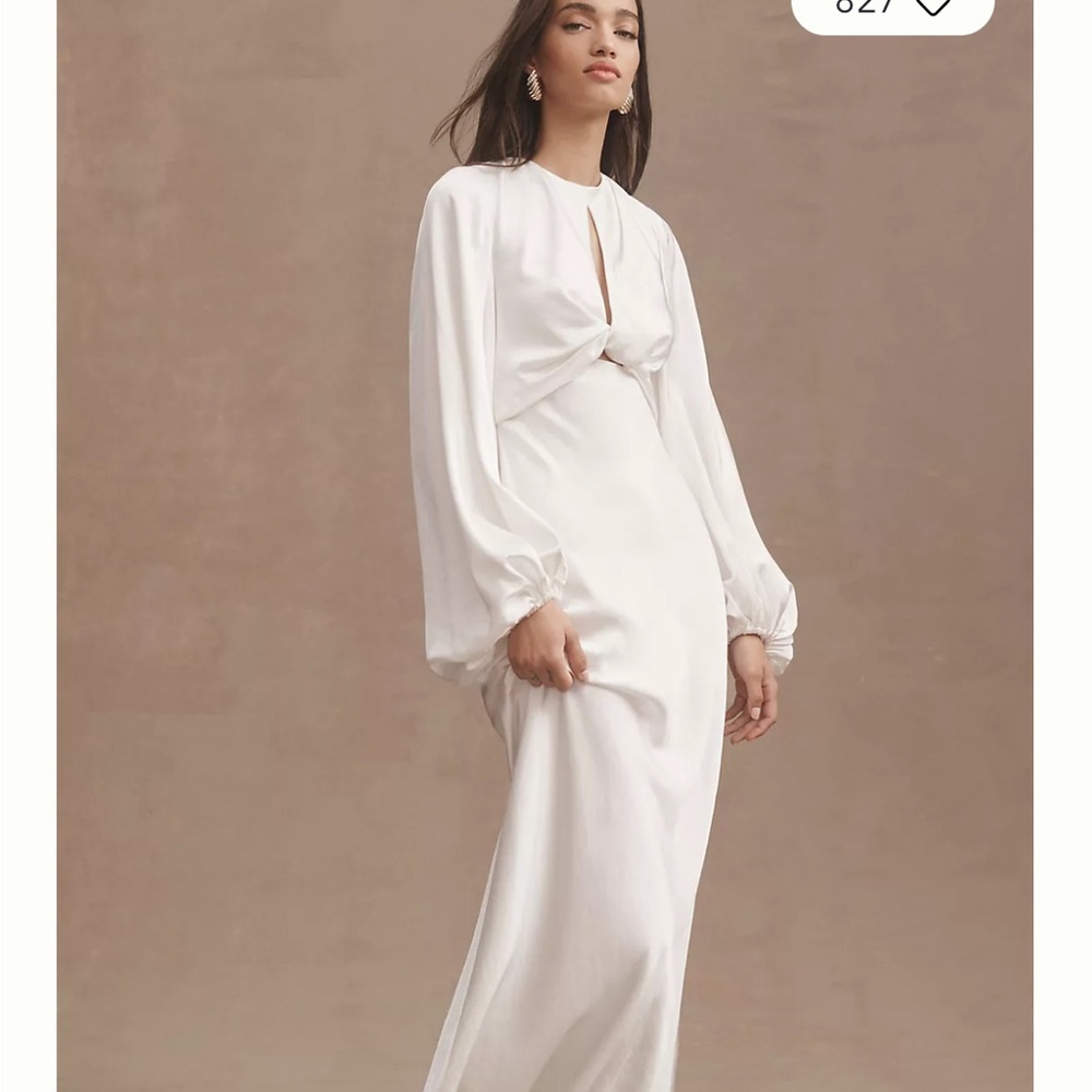 Anthropologie Significant Other Demi Long Sleeve Open Back Midi Dress